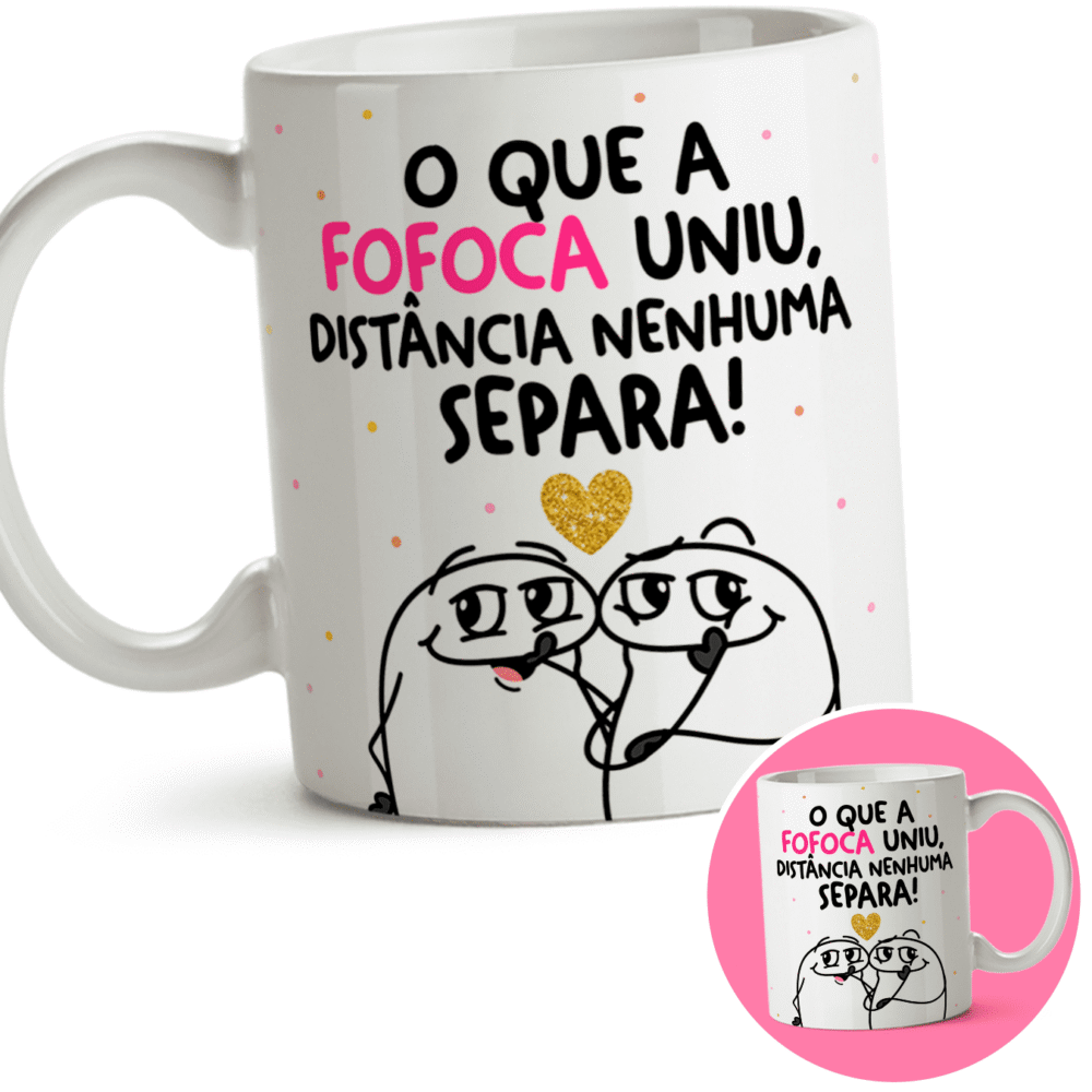Caneca amizade flork bento o que a fofoca uniu 320ml