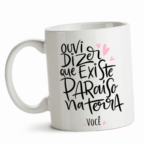 Caneca namorados paraíso na terra