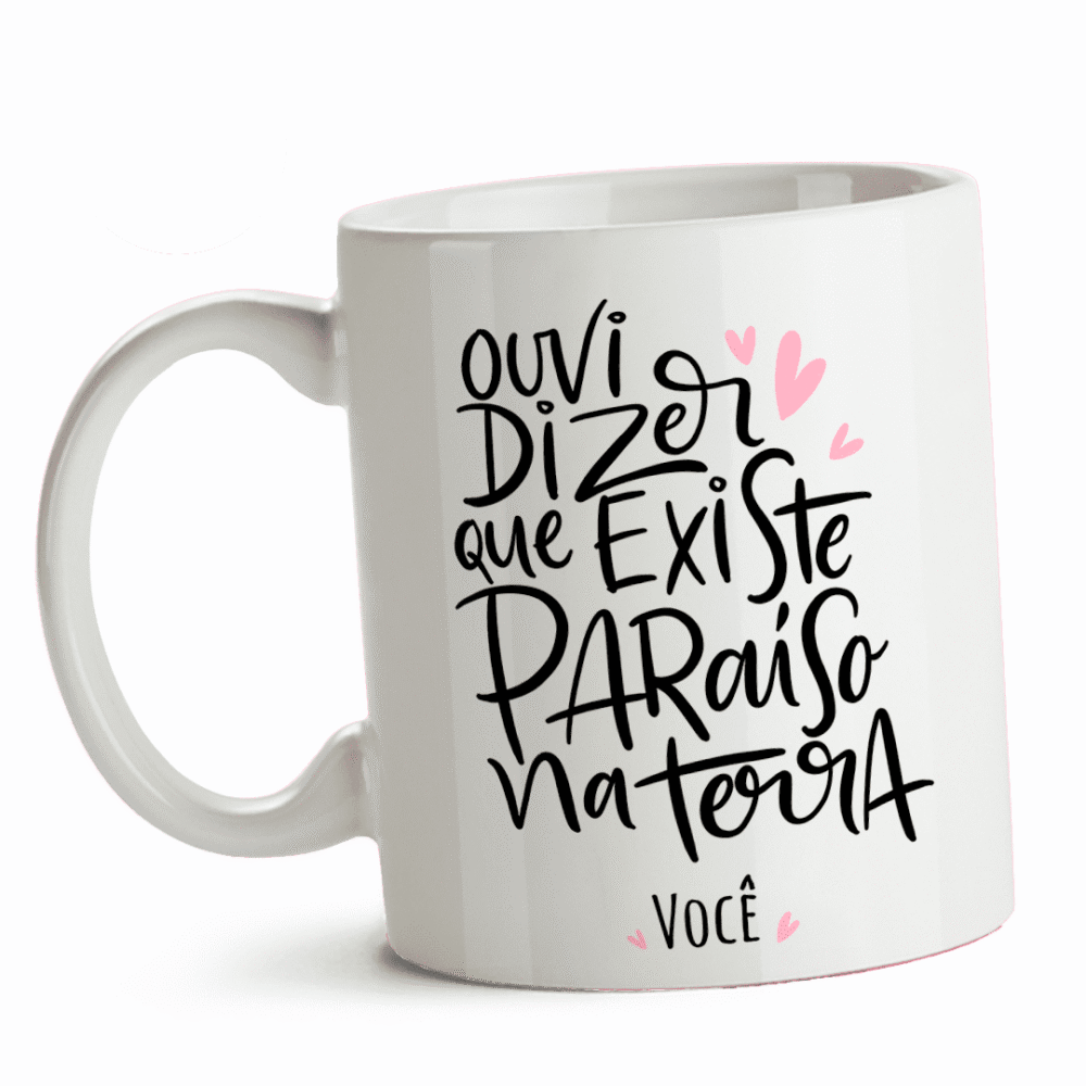 Caneca namorados paraíso na terra