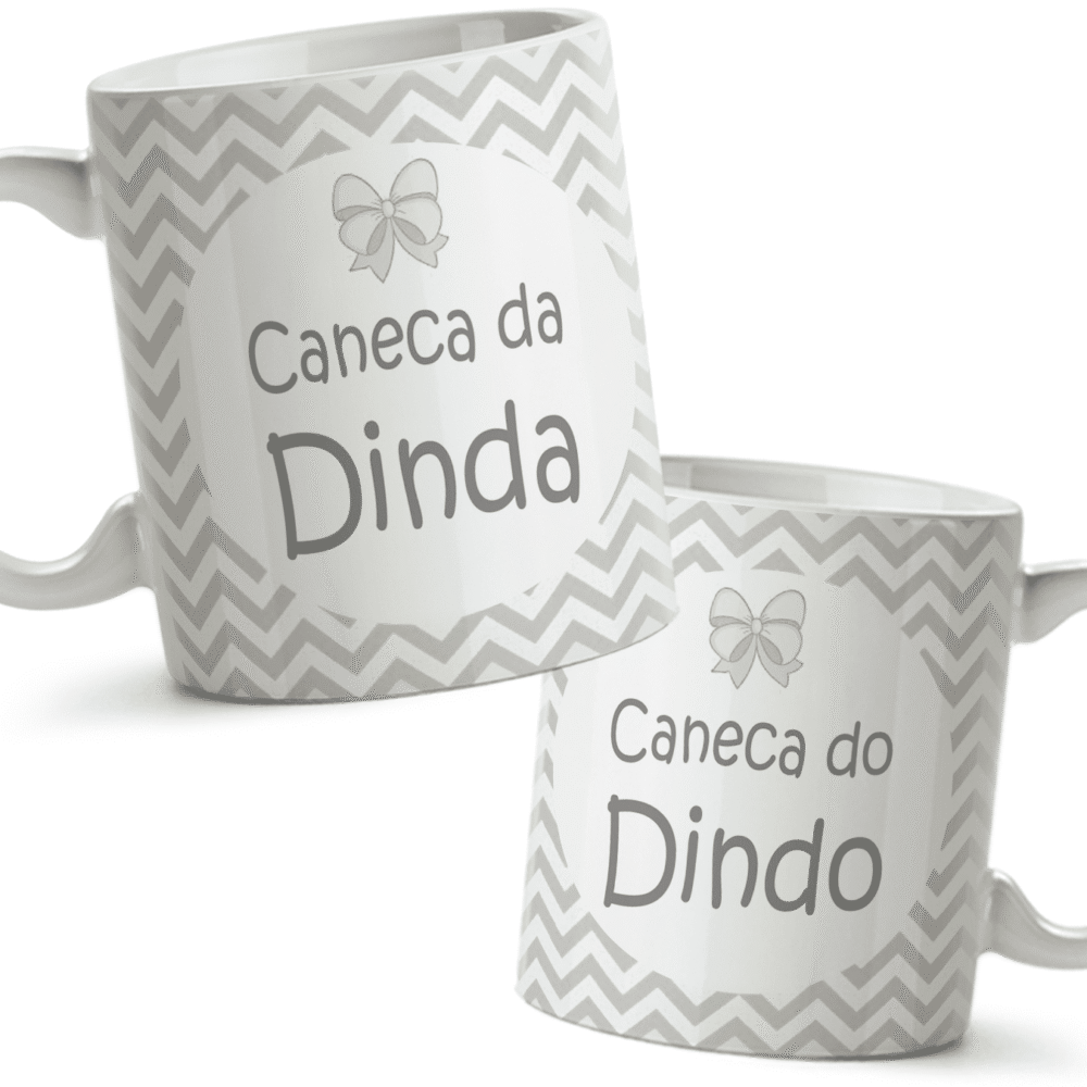 Par de canecas dindo e dinda com nome da criança - Imagem 4