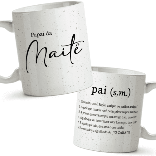 Par de canecas mamãe e papai significado lembrança maternidade