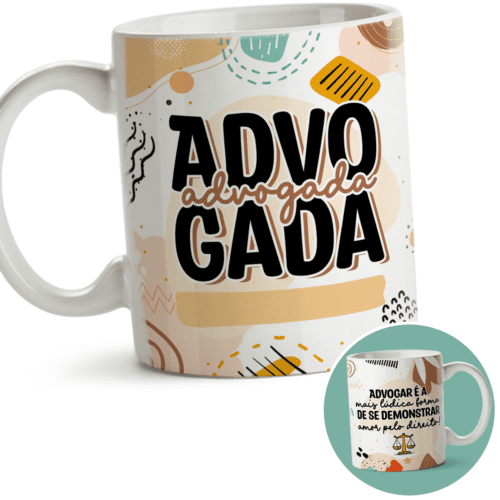 Caneca Profissão advogada divertida com nome 320ml