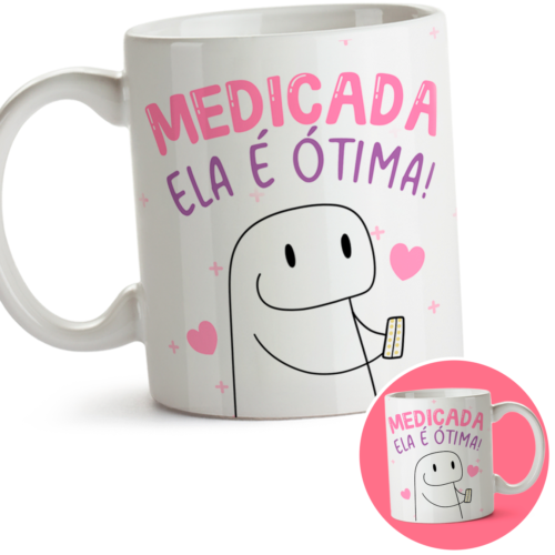 Caneca Amigas Flork Meme Medicada