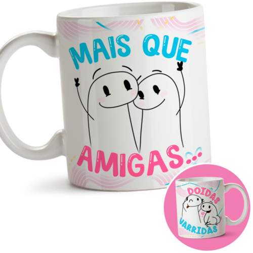 Caneca Amigas Flork Meme Mais que Amigas