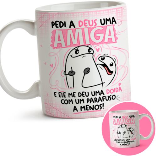 Caneca Flork Meme Pedi a Deus uma Amiga
