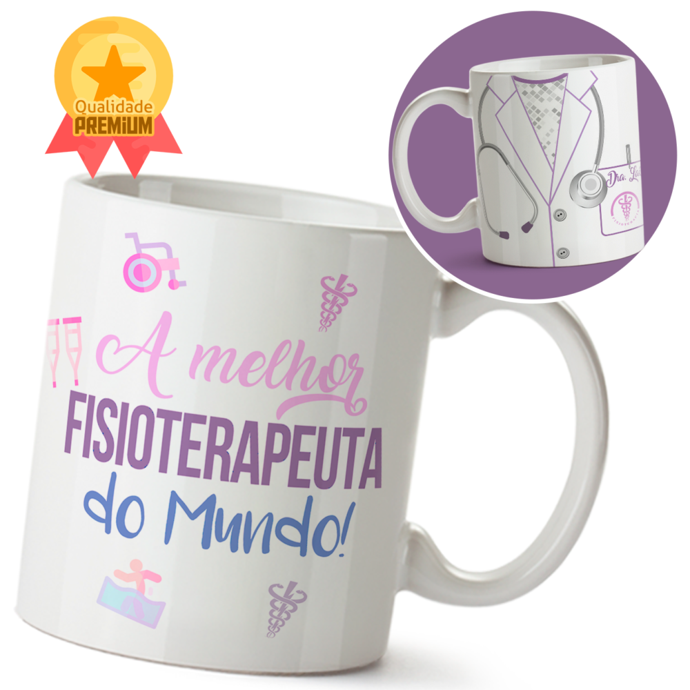 Caneca Personalizada Louça A Melhor Fisioterapeuta Do Mundo - Imagem 2