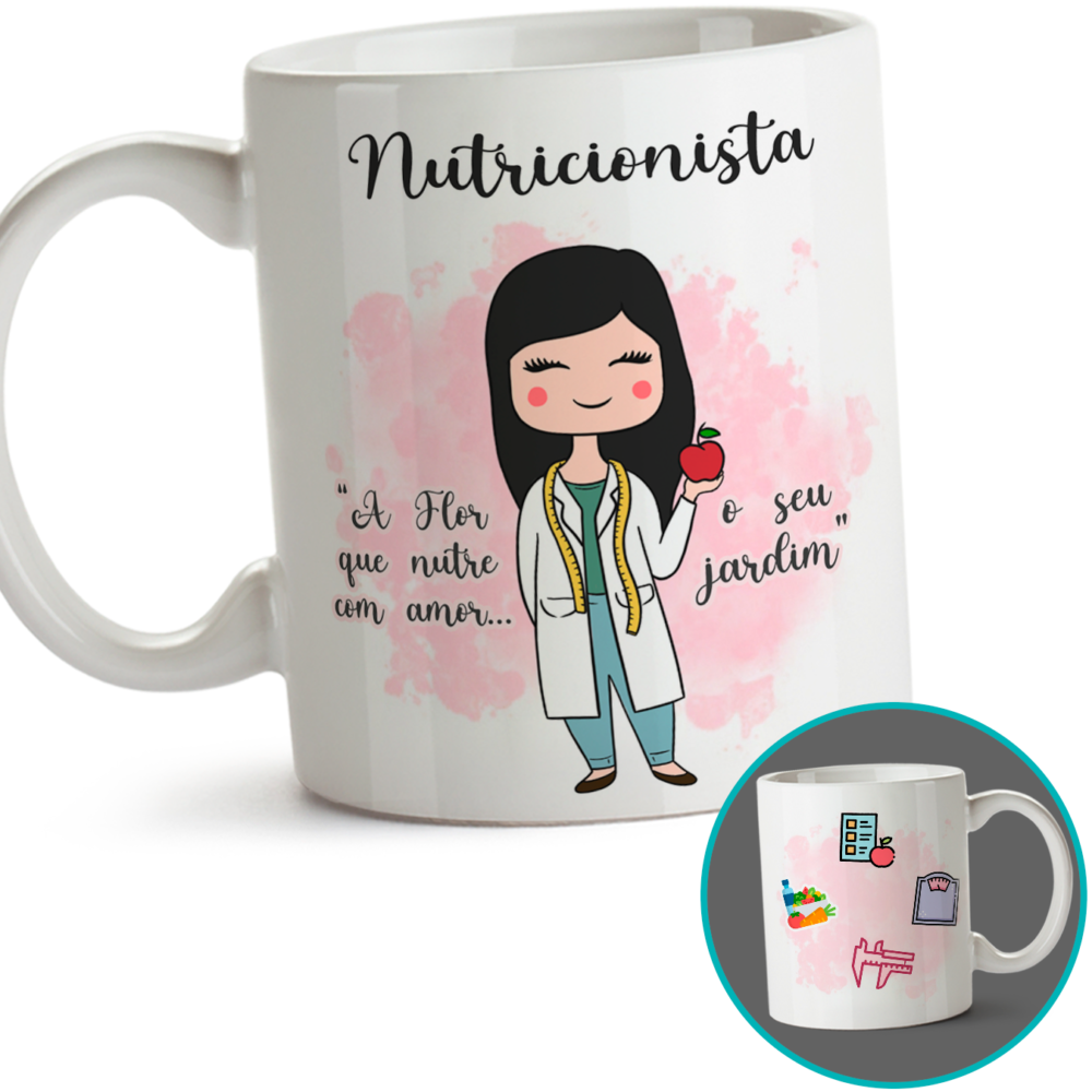 Caneca Profissão Nutricionista Feminina