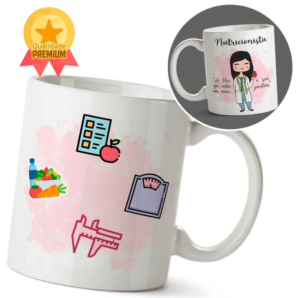 Caneca Profissão Nutricionista Feminina
